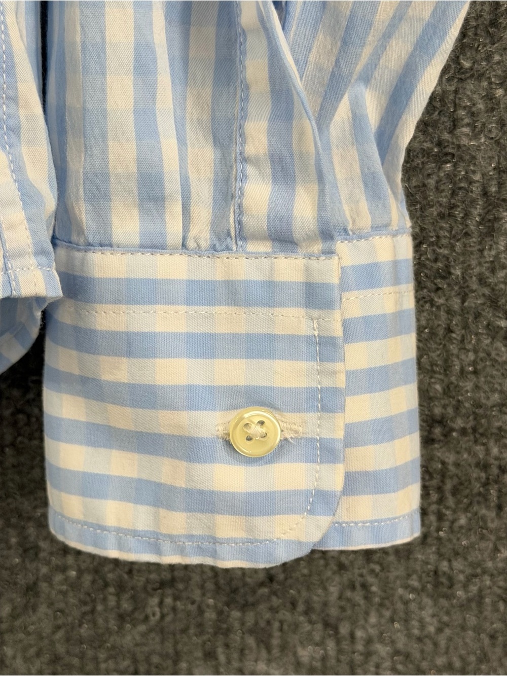 The Shirt Womens Blue Gingham Button Up Shirt Size Medium Preppy Office Casual - Picture 4 of 8